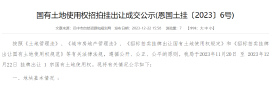 国有土地使用权招拍挂出让成交公示(恩国土挂〔2023〕6号)